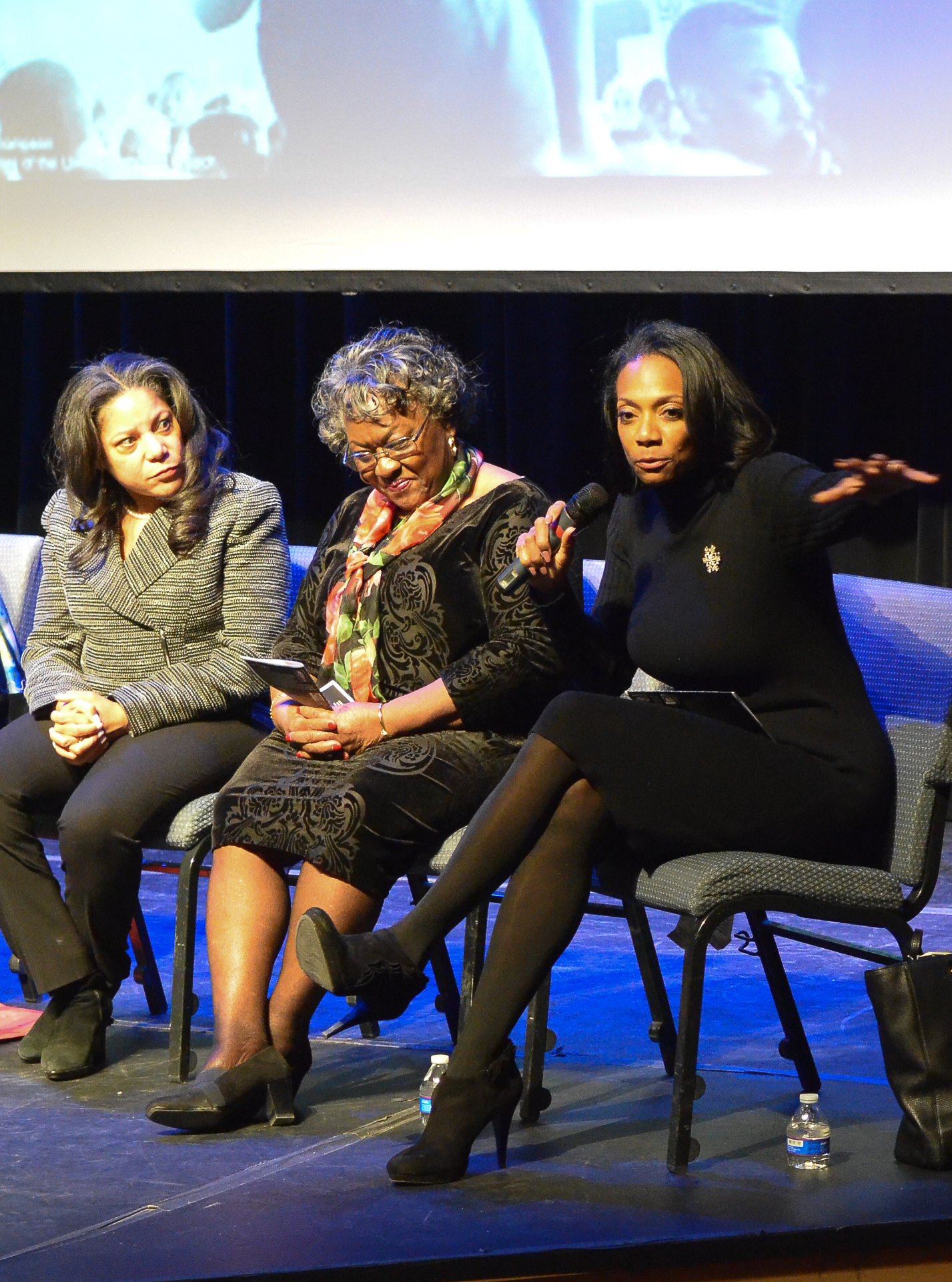 Robin speaking on an author panel