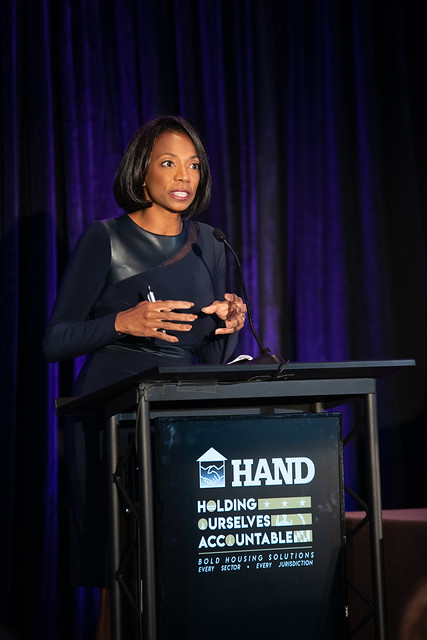 Robin moderating the HAND conference
