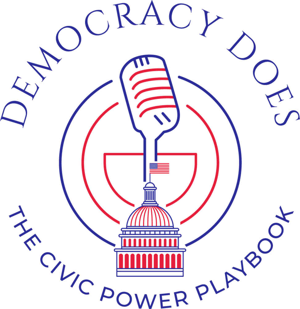 Democracy Does: The Civic Power Playbook logo